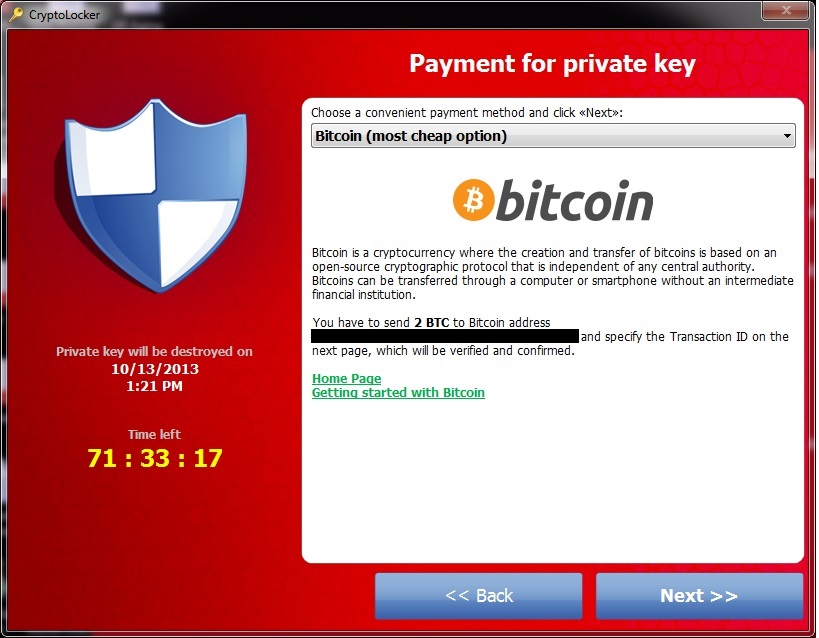 Exemple de donnée chiffrée par un malware cryptolocker.