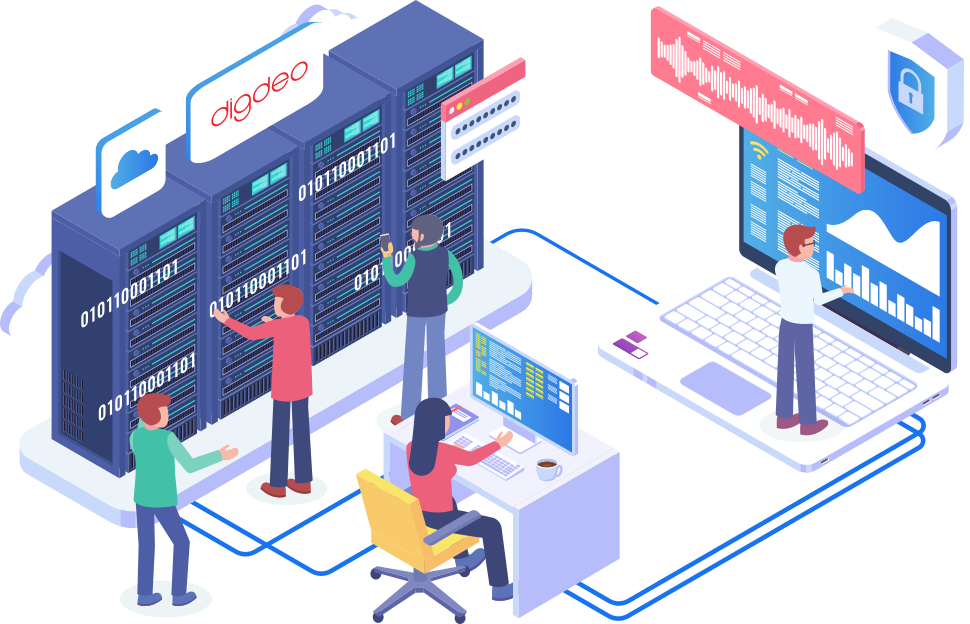 Hébergement et serveurs Cloud managés par l'équipe DigDeo